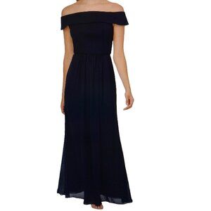 NWT  Adrianna Papell Off-The-Shoulder Chiffon Gown  Midnight  Size 10